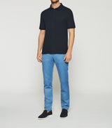 GEORGE plain polo shirt in navy knit