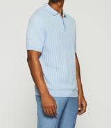 Striped polo shirt in sky and ecru GIANNI