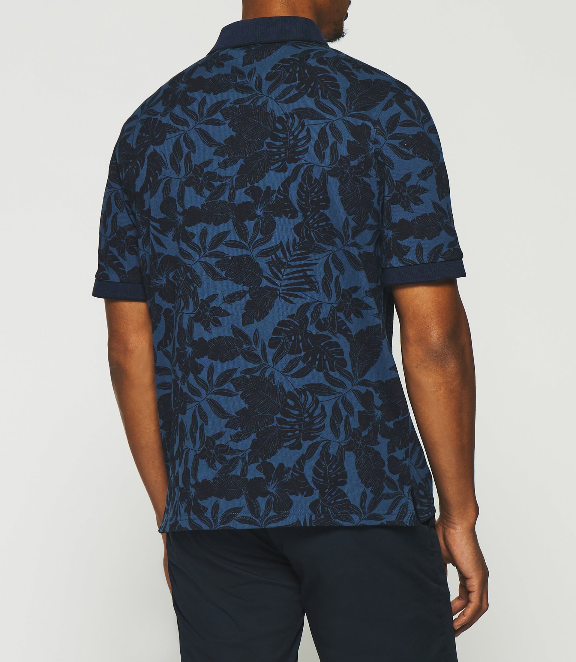 Polo shirt with navy print GILDAS