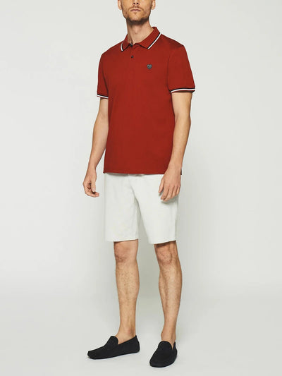 Polo uni avec broderie rouge GILLES - IZAC