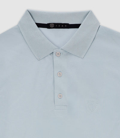 Polo en maille piquée ciel - IZAC