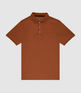 Terracotta stitched mesh polo shirt