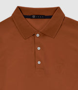 Terracotta stitched mesh polo shirt