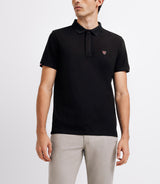 Polo uni noir manches courtes GREGORY - IZAC