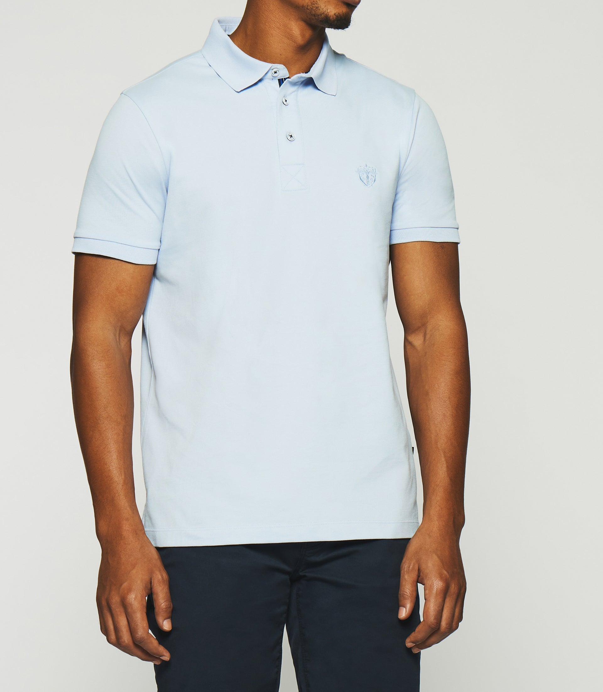 Plain blue polo shirt GREGOR