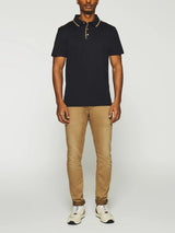 Polo uni manches courtes marine GUILLAUME - IZAC