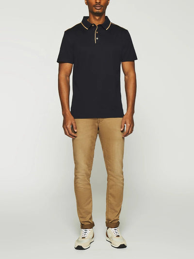 Polo uni manches courtes marine GUILLAUME - IZAC