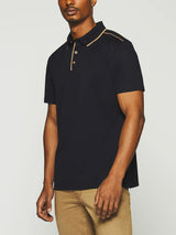 Polo uni manches courtes marine GUILLAUME - IZAC