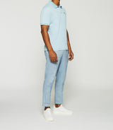 Polo shirt with sky blue embroidery GUYOT