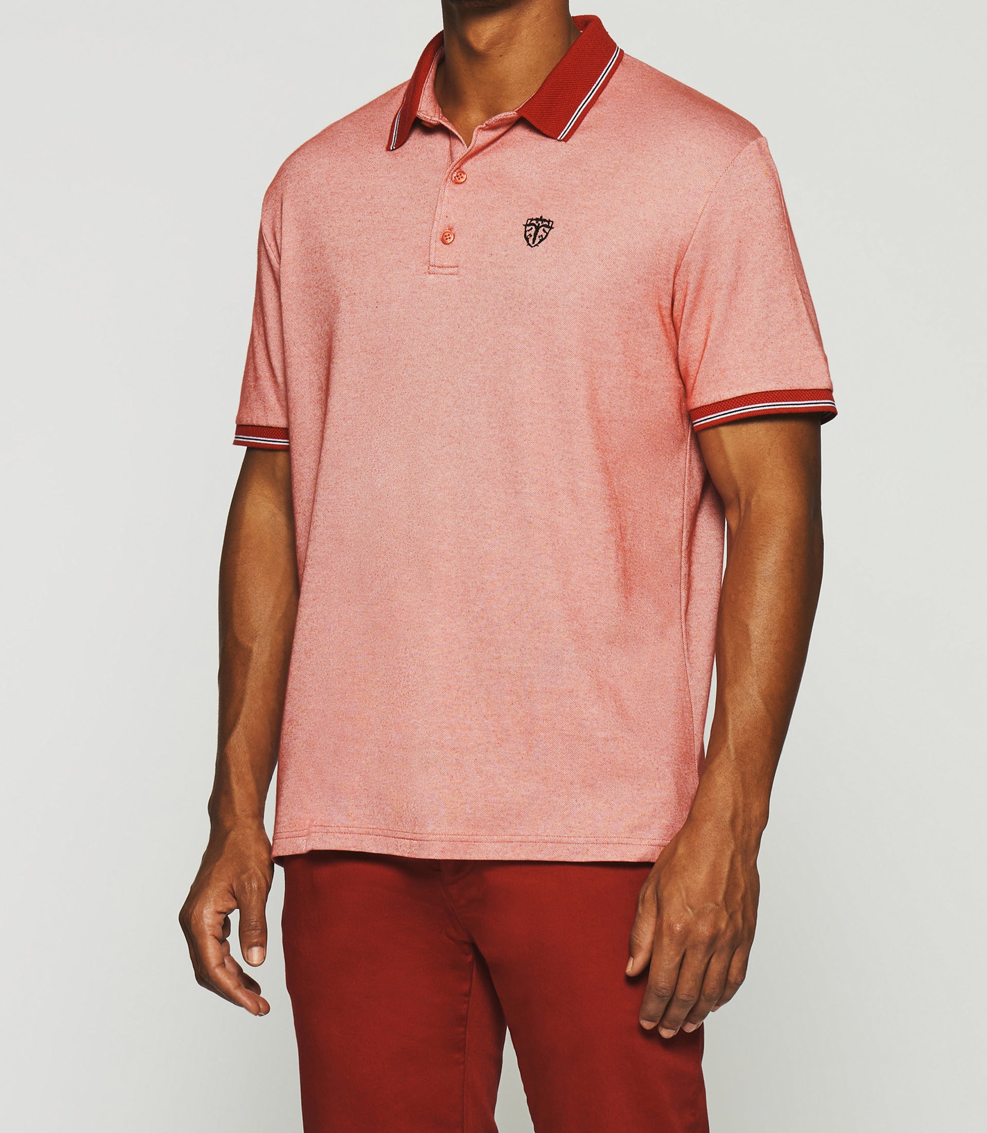 Polo avec broderie rouge chiné GUYOT