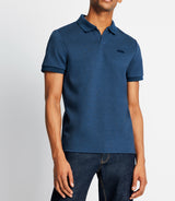 Polo with marine flocking