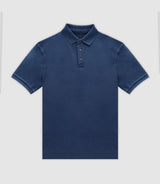 Polo with indigo embroidery