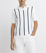 White striped polo shirt