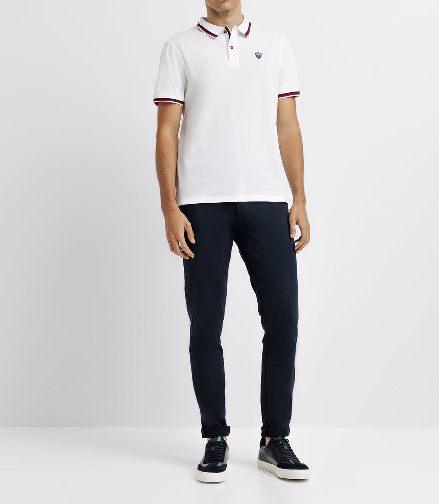 Polo en maille piquée blanc