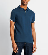 Polo engraved in marine cotton