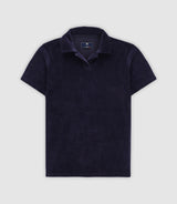 Open marine collar sponge polo shirt