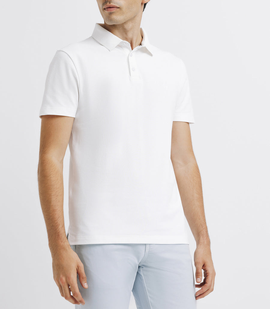 Polo avec broderie blanc