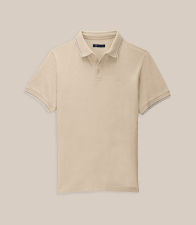 Polo nid d'abeille beige - IZAC