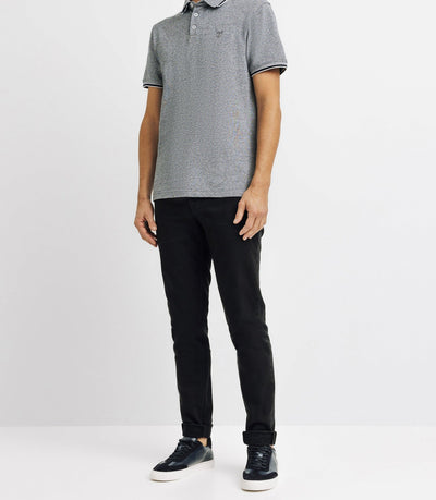 Polo piqué avec broderie marine - IZAC