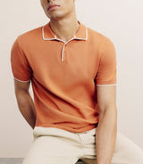 Polo col ouvert orange foncé - IZAC