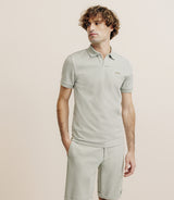 Khaki open-neck polo shirt