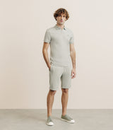 Khaki open-neck polo shirt