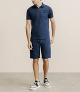 Polo col ouvert marine