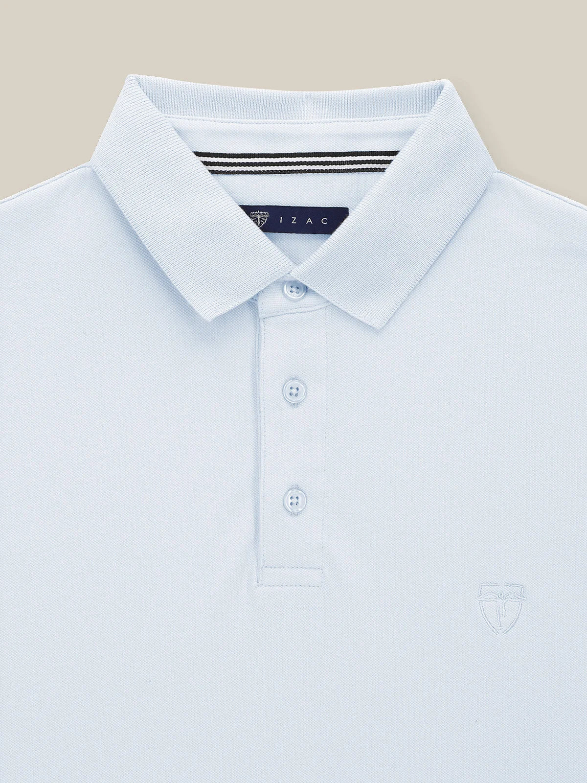 Polo boutonné piqué ciel - IZAC