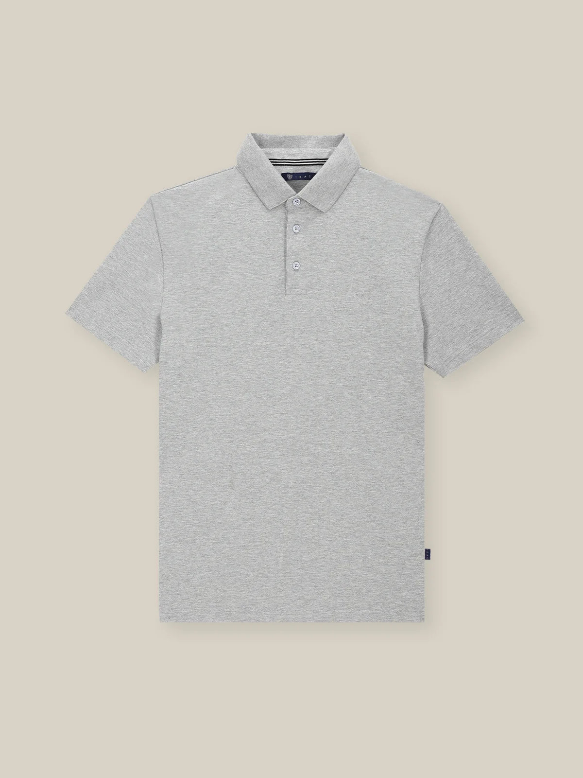 Polo boutonné piqué gris chine - IZAC