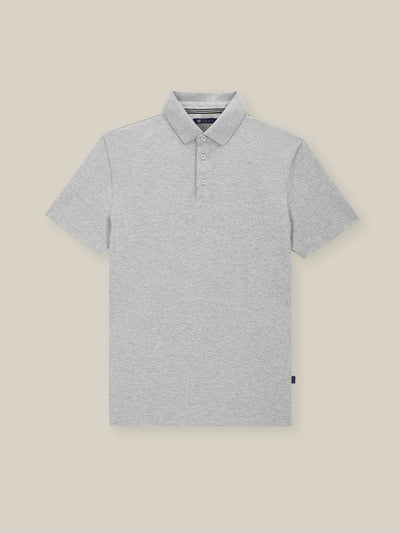 Polo boutonné piqué gris chine - IZAC