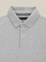 Polo boutonné piqué gris chine - IZAC