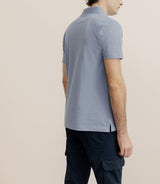 Polo piqué bleu gris