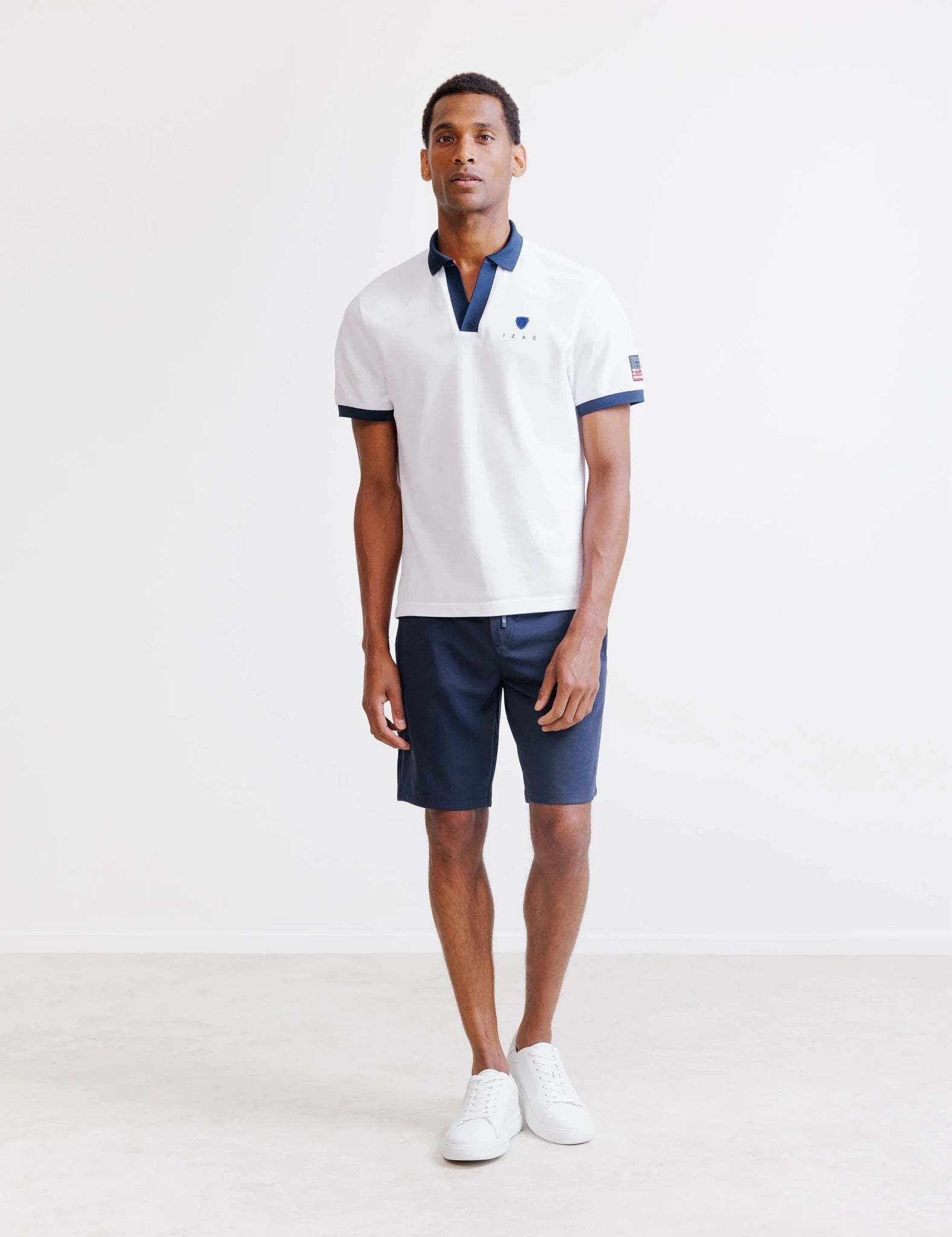 White pique polo shirt