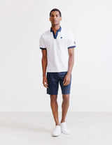 White pique polo shirt