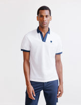 White pique polo shirt