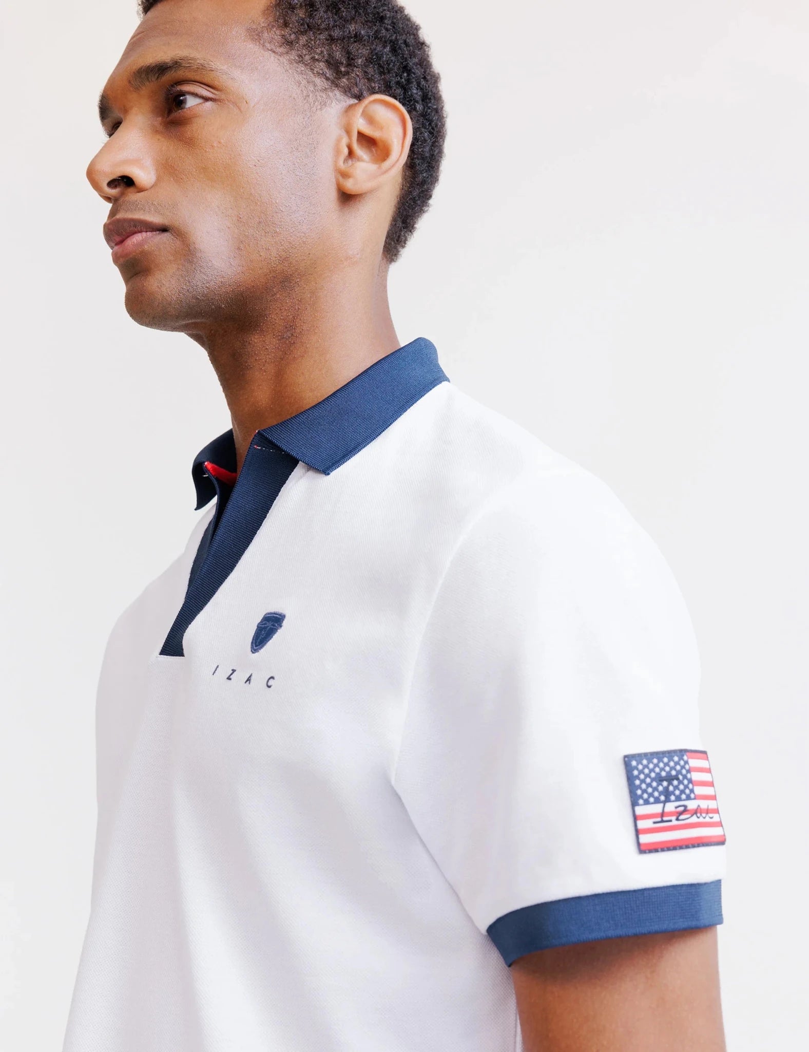 White pique polo shirt