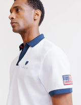 White pique polo shirt