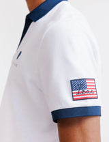 White pique polo shirt