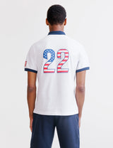 White pique polo shirt