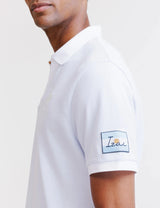 Sky blue pique polo shirt