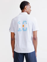 Sky blue pique polo shirt