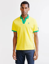 Yellow pique polo shirt