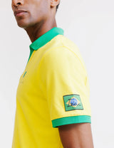 Yellow pique polo shirt