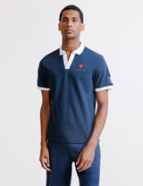 Navy pique polo shirt