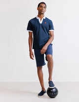 Navy pique polo shirt