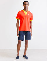 Red pique polo shirt