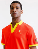 Red pique polo shirt