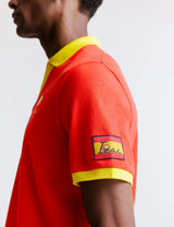 Red pique polo shirt