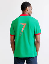 Green pique polo shirt