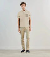 Polo piqué à manches courtes beige - IZAC